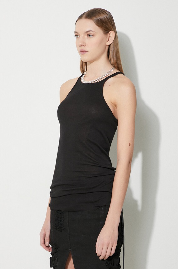Rick Owens cotton top Racer Back Tank black DS01D1119.BH.09