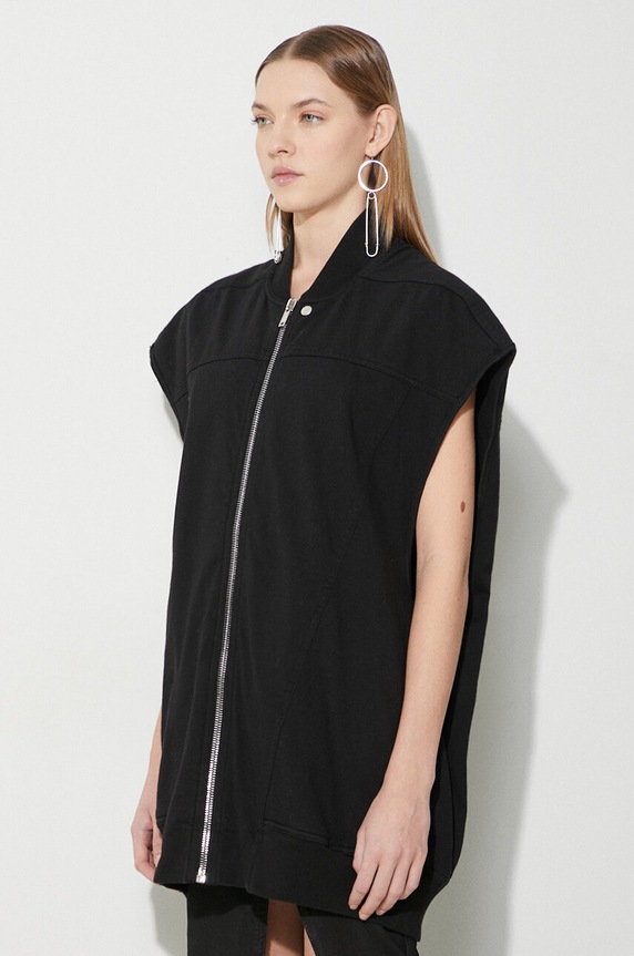 Rick Owens bezrękawnik jeansowy Jumbo Flight Vest czarny DS01D1118.RIG.09
