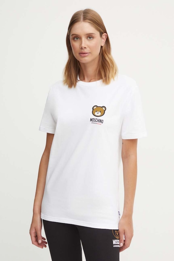 Tričko Moschino Underwear potisk bílá 0788.4410