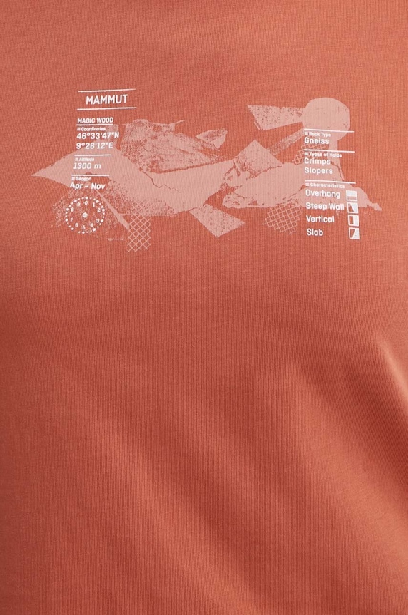 Mammut t-shirt Massone 1017.05171 pomarańczowy
