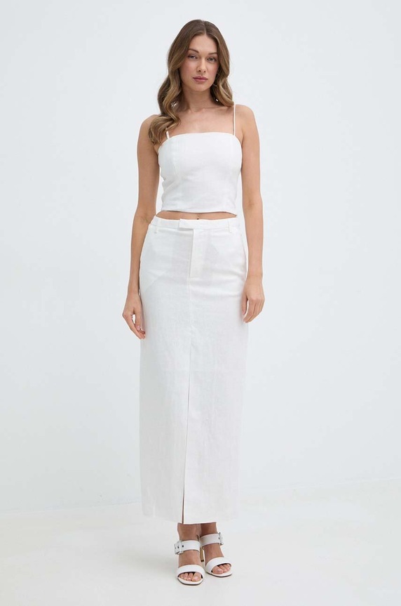 Bardot top di lino SITA 59261TB.IVORY bianco SS24