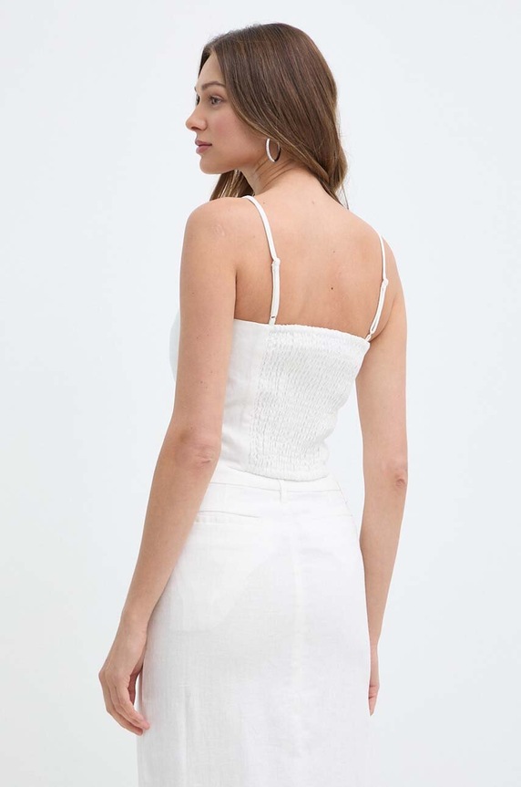 Abbigliamento Bardot top di lino SITA 59261TB.IVORY bianco