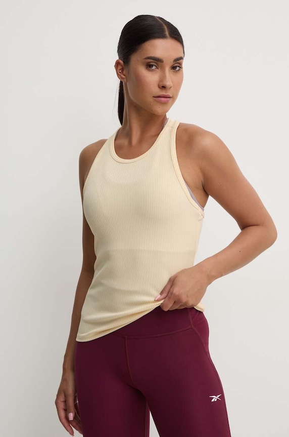 Casall top treningowy Signified Rib z elastanem beżowy 24112