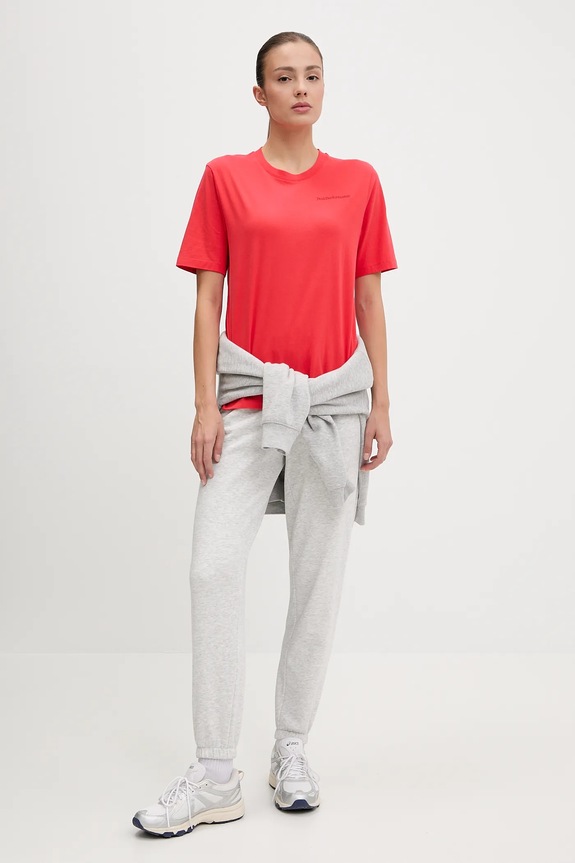 Peak Performance tricou din bumbac G79571 rosu SS25