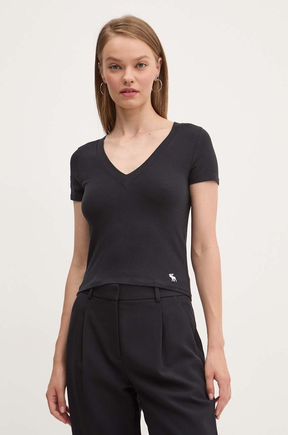 Majica kratkih rukava Abercrombie & Fitch crna KI139.4420.900