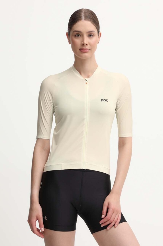 Biciklistička majica kratkih rukava POC Pristine bez uzorka bež 53297