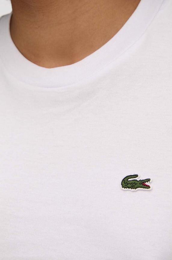 Lacoste tricou de femei din bumbac TF7215 alb