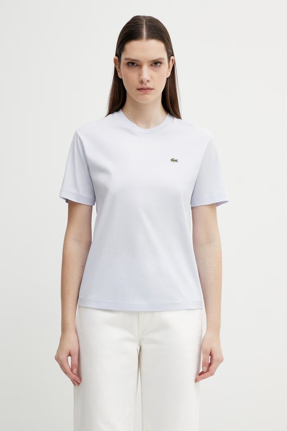 Lacoste T-shirt bawełniany damski niebieski TF7215