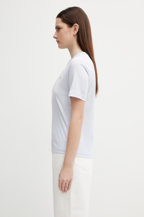 Lacoste T-shirt bawełniany damski TF7215 niebieski SS26