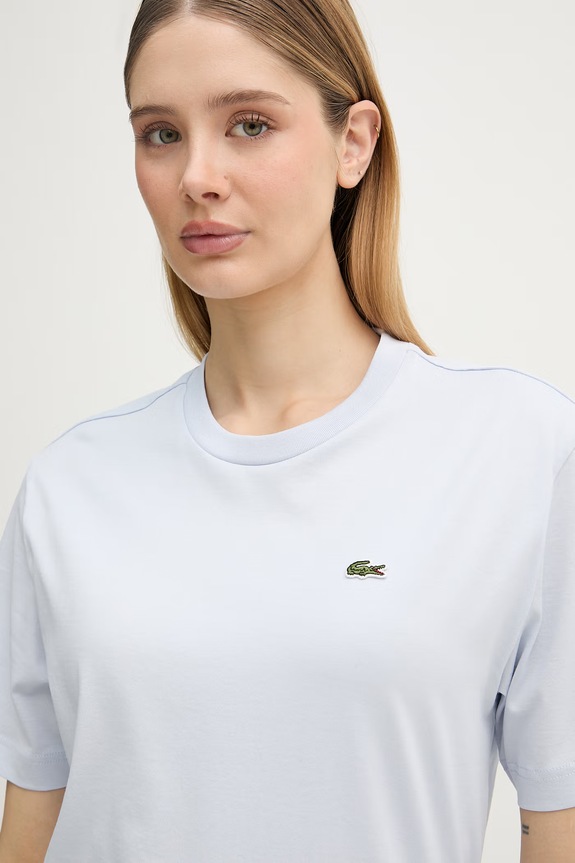 Lacoste t-shirt női pamut kék TF7215