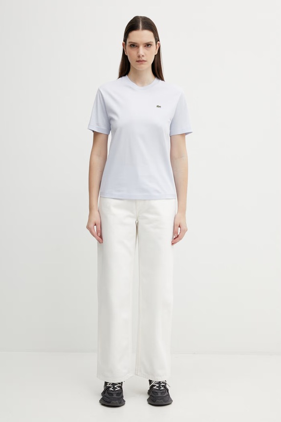Lacoste T-shirt bawełniany damski TF7215 niebieski