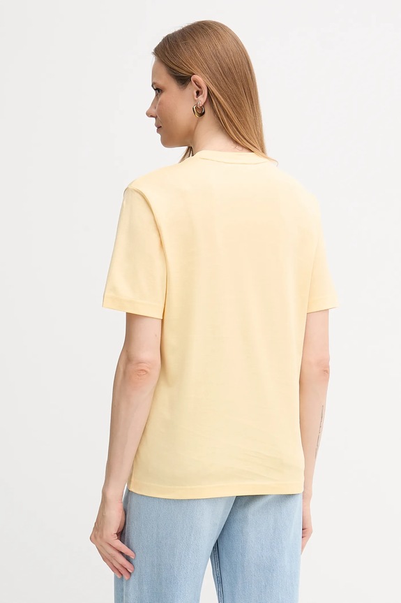 Îmbrăcăminte Lacoste tricou de femei din bumbac TF7215 galben