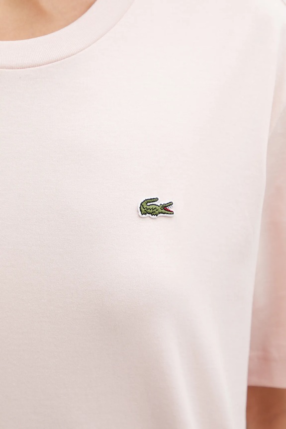 Lacoste T-shirt bawełniany damski różowy TF7215