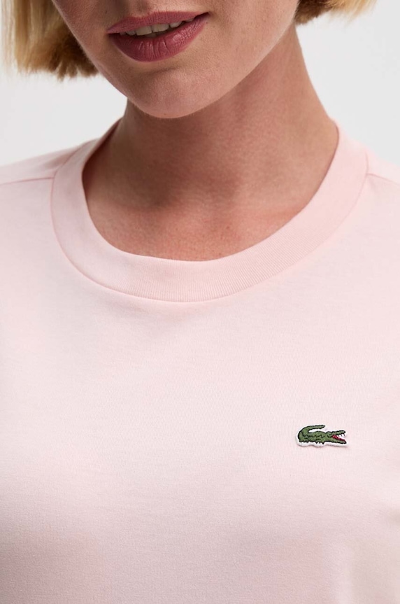 Lacoste női pamut póló TF7215 rózsaszín