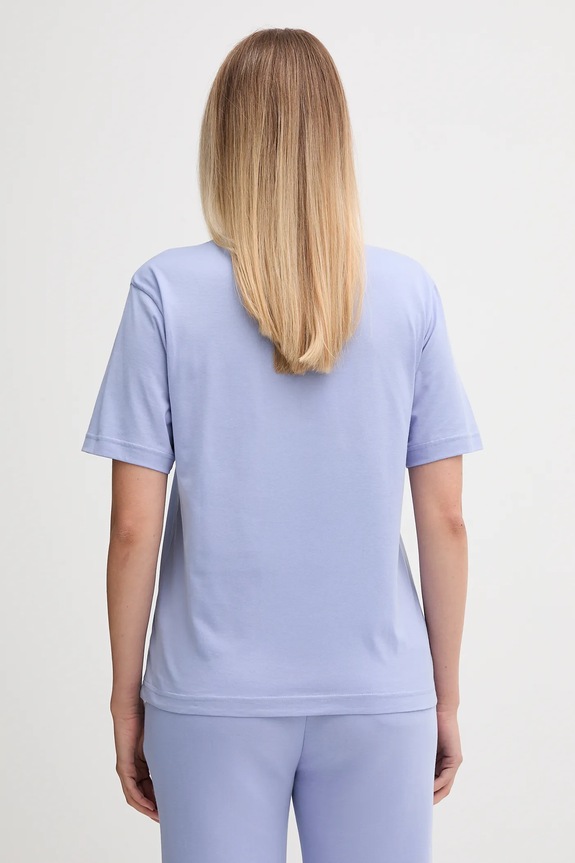Odzież Lacoste T-shirt damski bawełniany TF7215 niebieski
