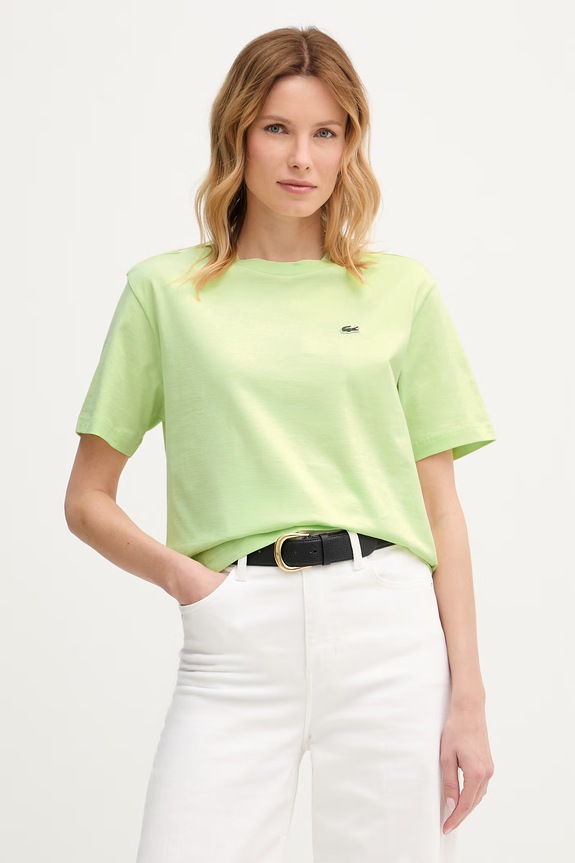 Lacoste Tricou de damă din bumbac verde TF7215