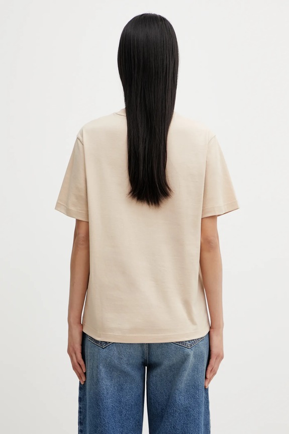 Odzież Lacoste T-shirt bawełniany damski TF7215 beżowy