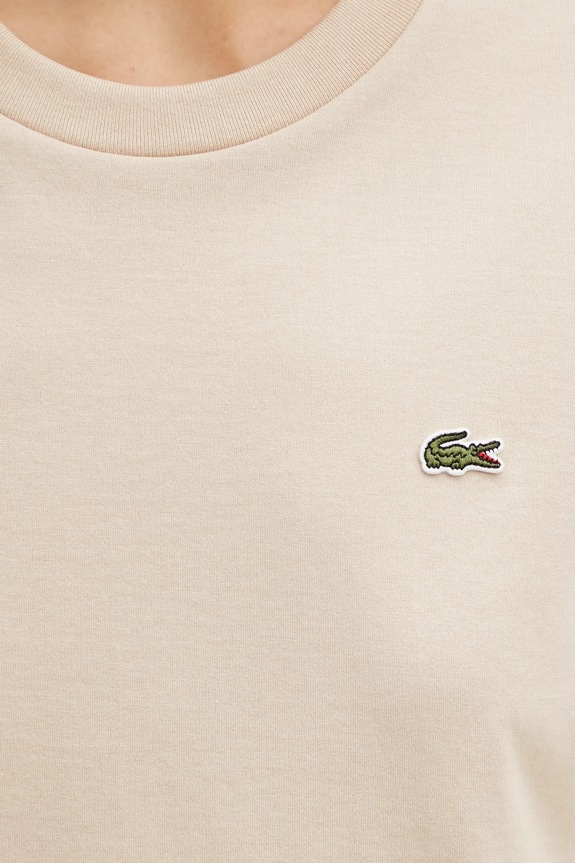 Lacoste T-shirt bawełniany damski beżowy TF7215