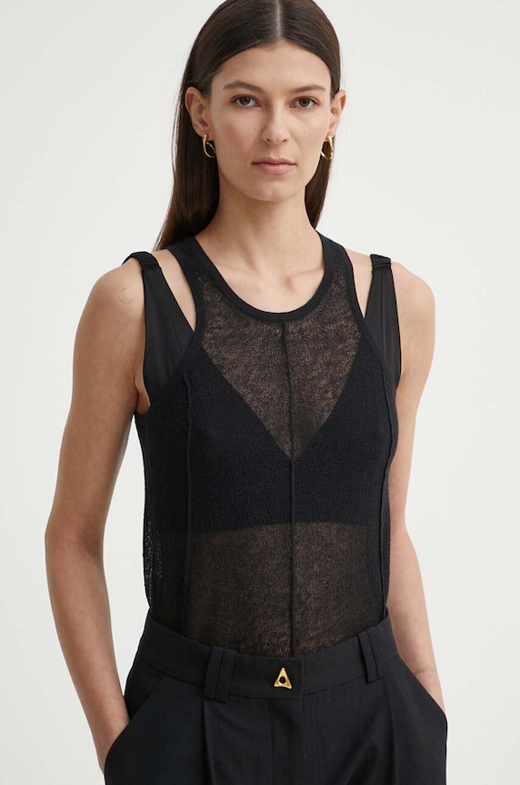 AERON top din amestec de in KISMET uni negru RSTO479489