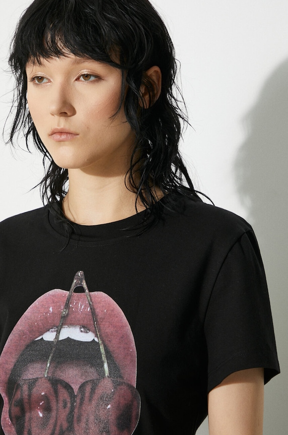 Fiorucci t-shirt Mouth Print W01FPTSH094CJ03BK01 czarny