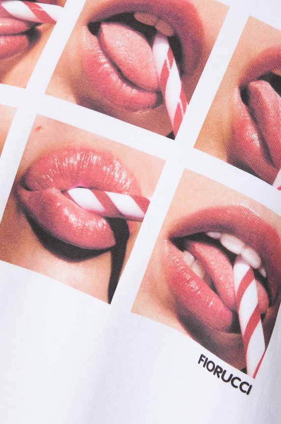 Fiorucci tricou din bumbac Mouth Print Cropped Padded T-Shirt U01FPTSH106CJ01WH01
