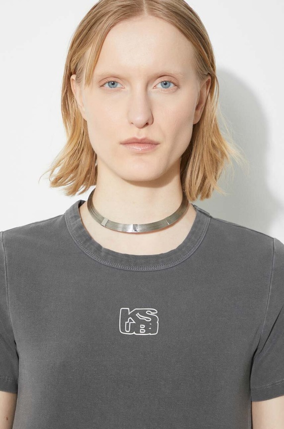 Μπλουζάκι KSUBI Stacked Baby Ss Tee Charcoal WSP24TE001 γκρί