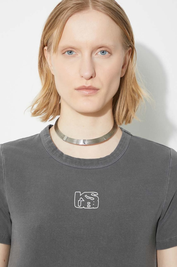 Μπλουζάκι KSUBI Stacked Baby Ss Tee Charcoal WSP24TE001 γκρί