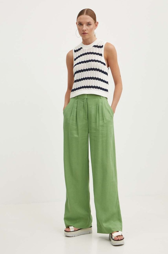 Pamučni prsluk Hollister Co. KI350.4186.104 bež SS24