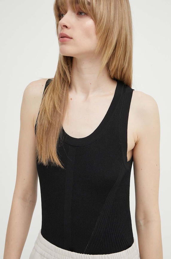 Bruuns Bazaar top GallberryBBIlyana knit top uni negru BBW3925