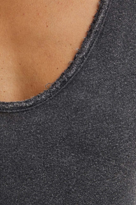 American Vintage top bawełniany DEBARDEUR COL U SON29GE24 szary
