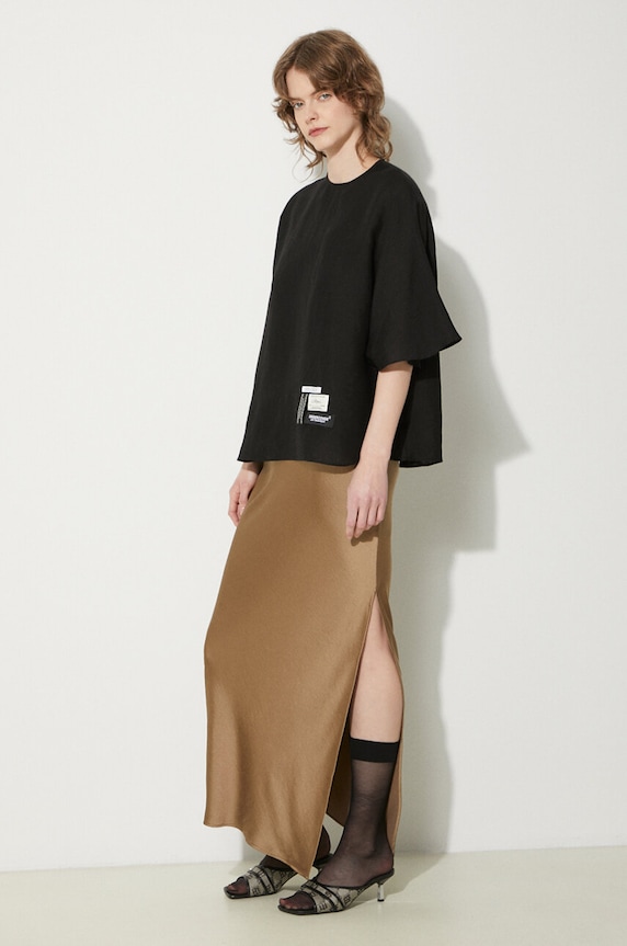 Lanena majica Undercover Blouse UC1D1402.2 crna SS24