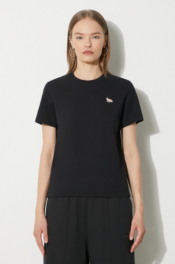 Maison Kitsuné cotton t-shirt Baby Fox Patch Regular Tee Shirt black MW00110KJ0008