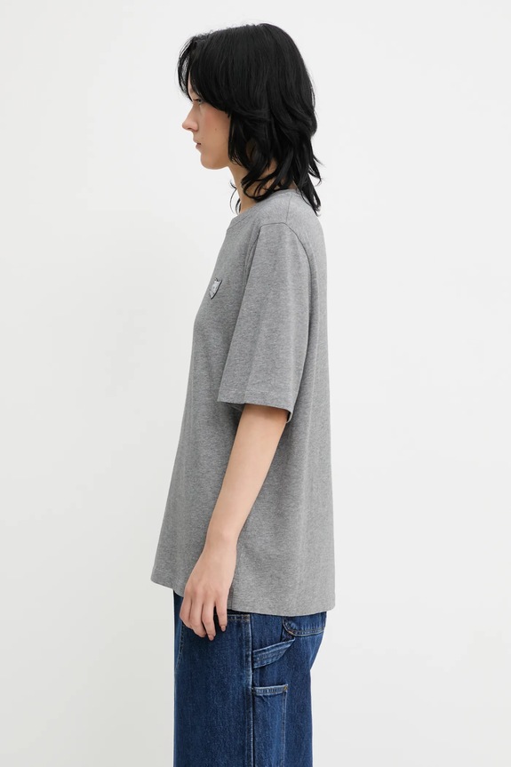 Βαμβακερό μπλουζάκι Maison Kitsuné Bold Fox Head Patch Comfort MW00127KJ0119 γκρί AA00