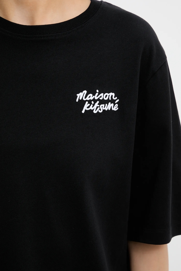 Bavlnené tričko Maison Kitsuné Handwriting Comfort čierna MW00126KJ0119