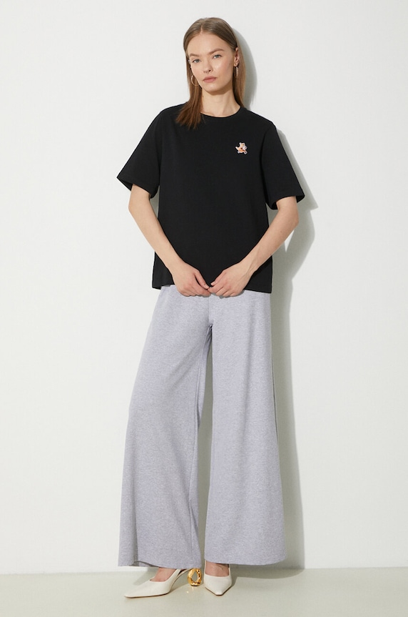 Maison Kitsuné cotton t-shirt Speedy Fox Patch Comfort Tee Shirt MW00119KJ0008 black SS24