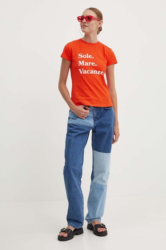 Drivemebikini t-shirt Sole Mare Vacanze 2022.DRV.024.HR narancssárga SS24