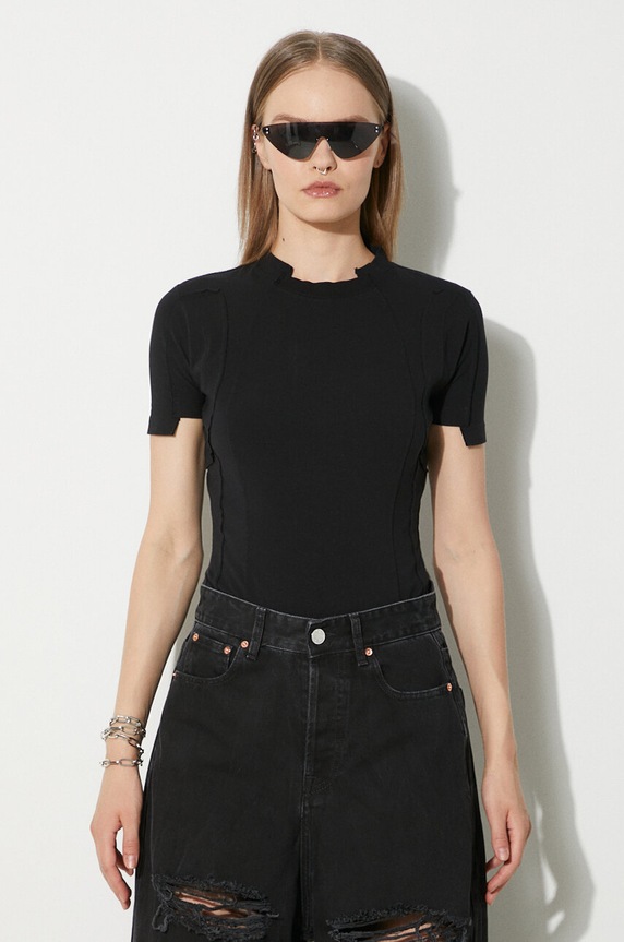 VETEMENTS t-shirt Blackout Cut-Up Fitted T-Shirt slim black UE64TR100B