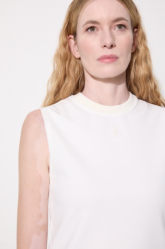 Top JW Anderson Anchor Embroidery Tank Top JO0216.PG0999.001 biela