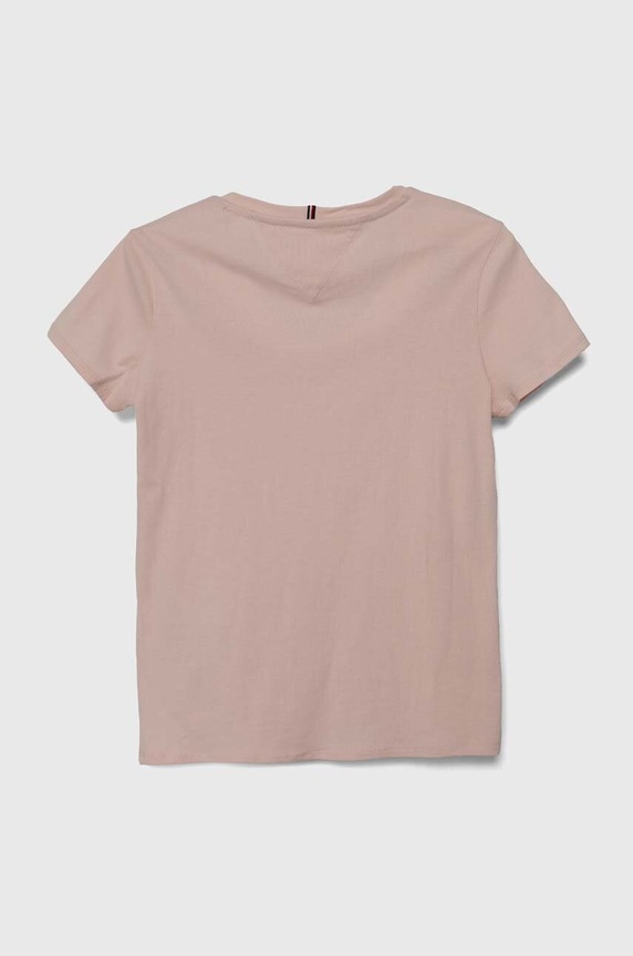 Otroška bombažna kratka majica Tommy Hilfiger KG0KG05242.128.176.PPYH roza AA00