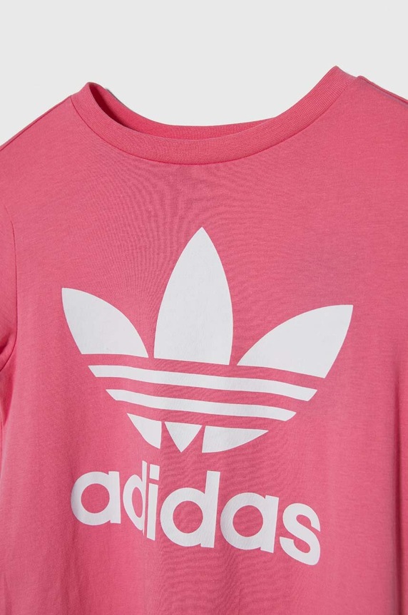 Κοριτσίστικα Παιδικό βαμβακερό μπλουζάκι adidas Originals TREFOIL TEE IN8445 ροζ