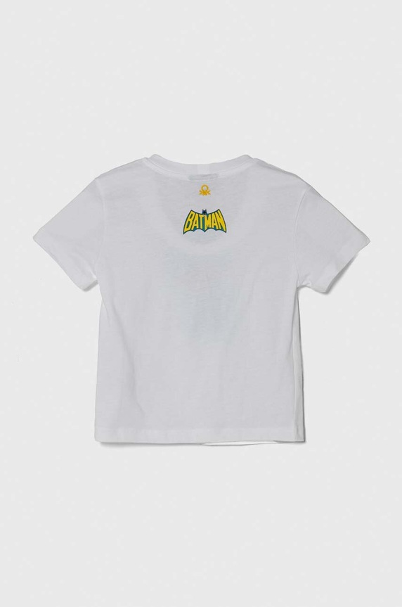 Дитяча бавовняна футболка United Colors of Benetton 3096G10E9.P.Seasonal білий SS24