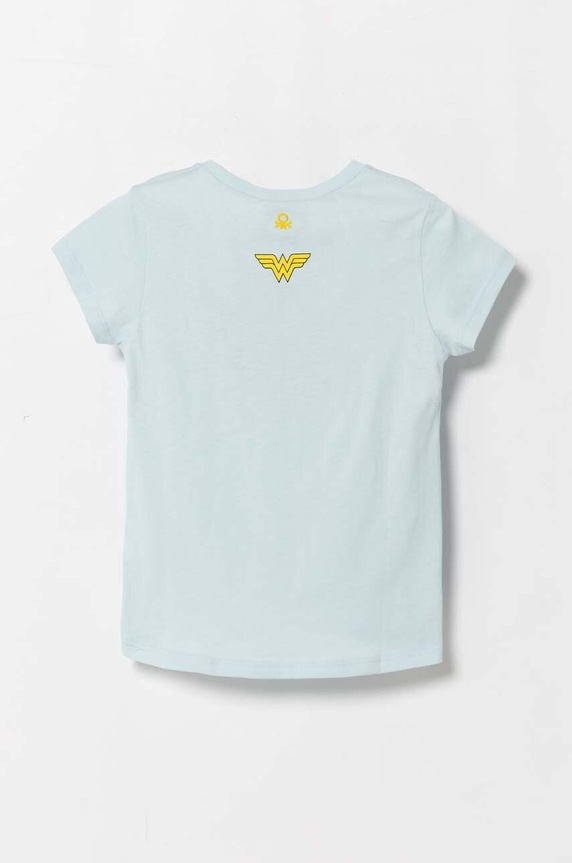 Dětské bavlněné tričko United Colors of Benetton 3096G10EC.P.Seasonal modrá SS24