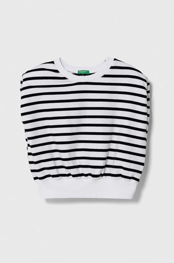 United Colors of Benetton top bawełniany dziecięcy okrągły czarny 3O01C10I2.G.Seasonal