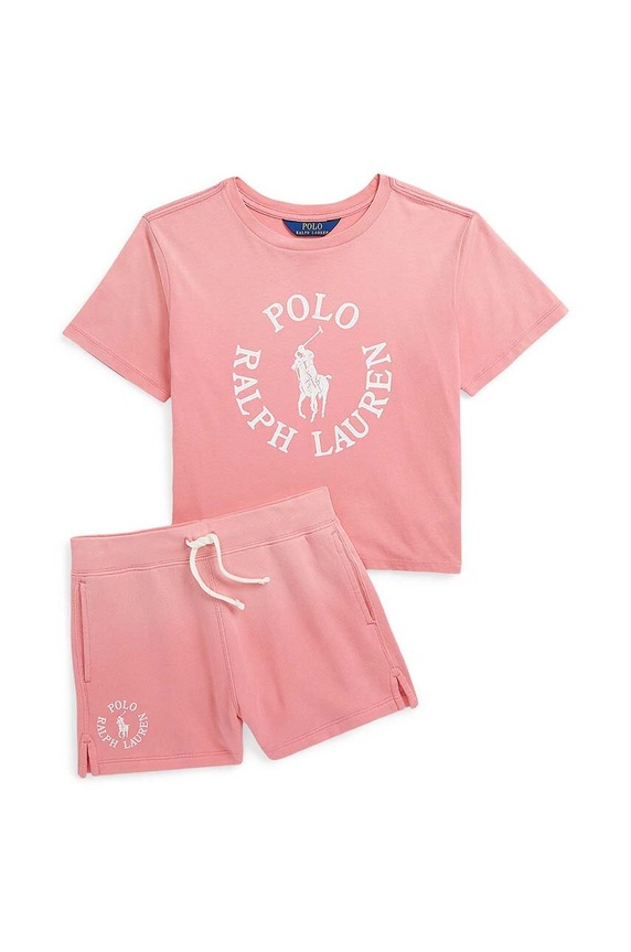 Dziewczynka Polo Ralph Lauren t-shirt bawełniany dziecięcy 313935286002 różowy
