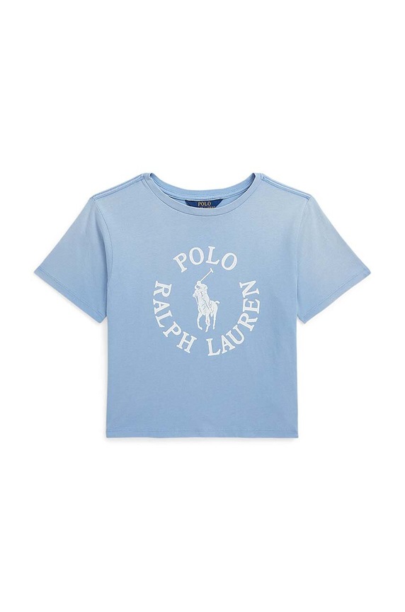 Dětské bavlněné tričko Polo Ralph Lauren kulatý modrá 313935286004