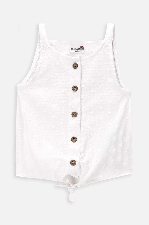Coccodrillo top bawełniany dziecięcy WC4140501HGK biały SS24