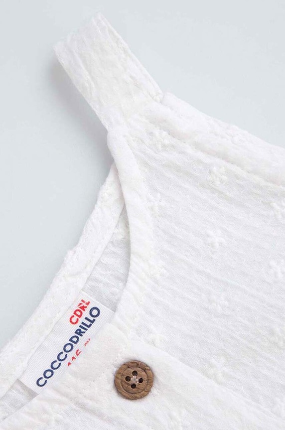 Coccodrillo top bawełniany dziecięcy biały WC4140501HGK