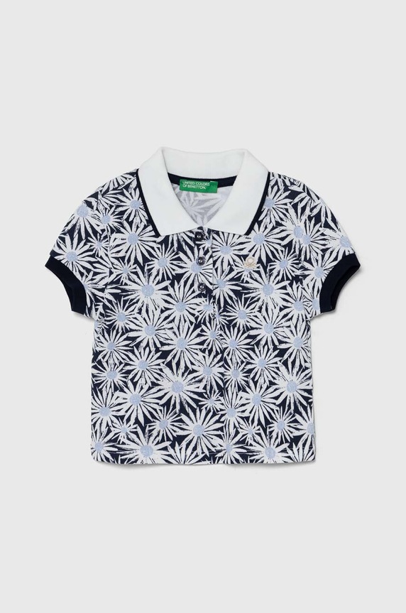 United Colors of Benetton polo dziecięce wzorzyste granatowy 3LRYG300Q.P.Seasonal