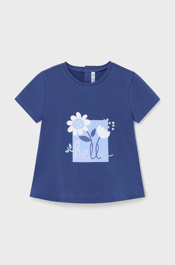 Mayoral t-shirt niemowlęcy z elastanem granatowy 1014.4Q.Baby.PPYH