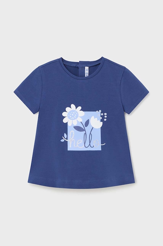 Mayoral t-shirt niemowlęcy z elastanem granatowy 1014.4Q.Baby.PPYH